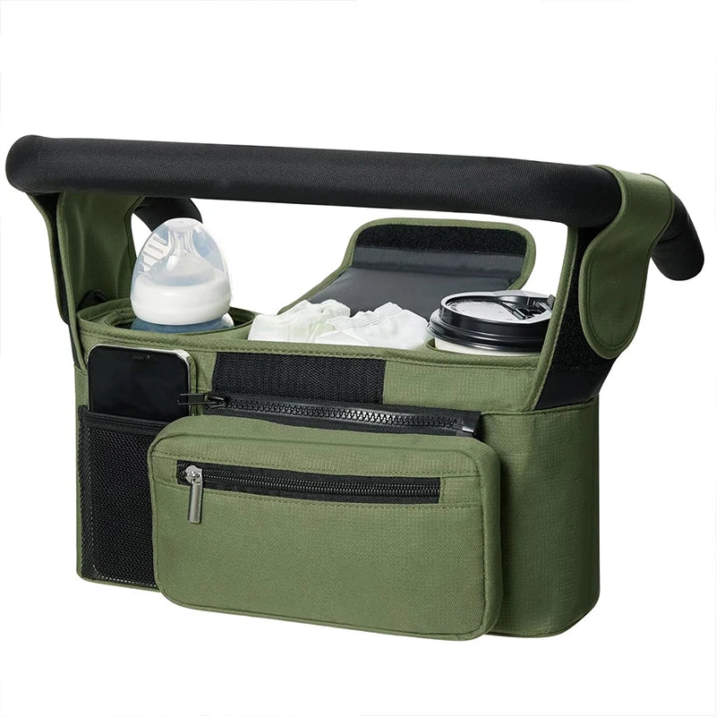Stroller Organizer Bag – Large Capacity Storage with Phone & Bottle Holders