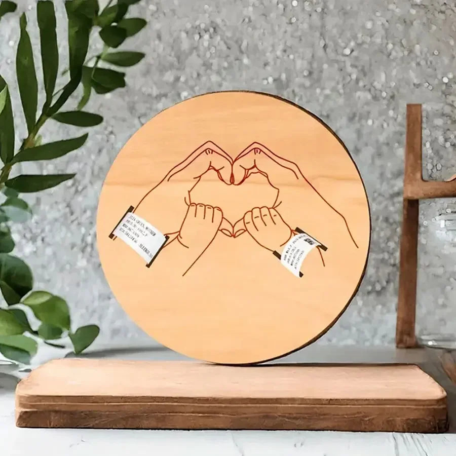 Wooden Baby Birth Wristband Holder