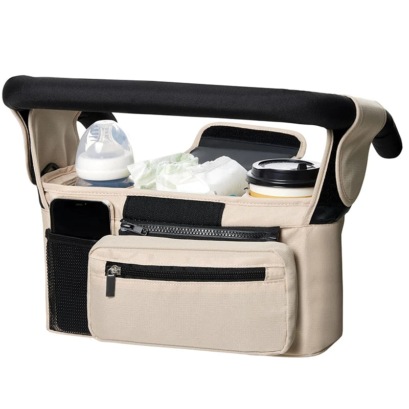 Stroller Organizer Bag – Large Capacity Storage with Phone & Bottle Holders