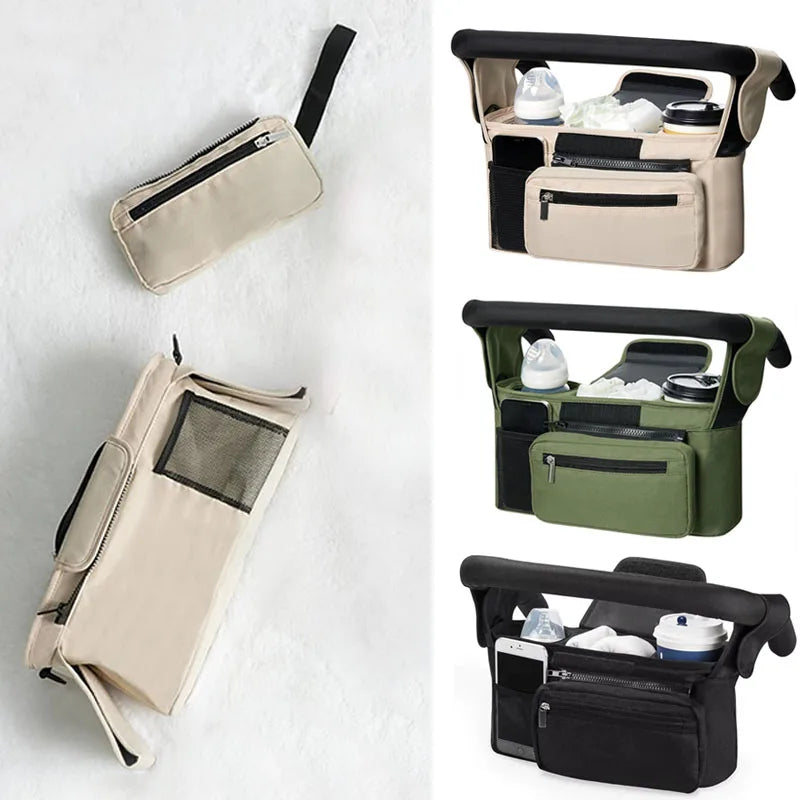 Stroller Organizer Bag – Large Capacity Storage with Phone & Bottle Holders
