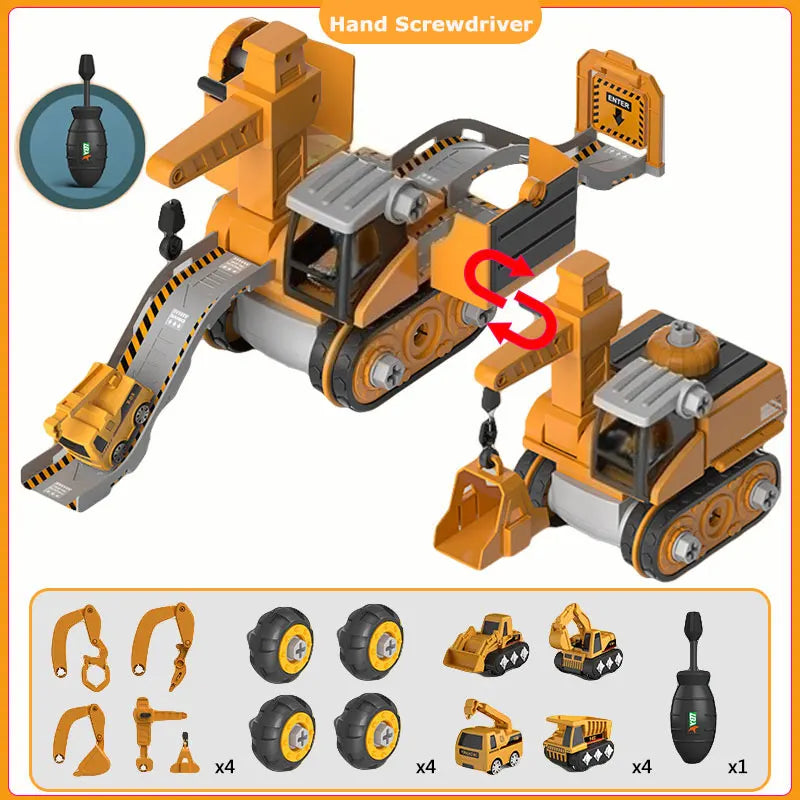 BuildMaster Alloy Construction Fleet – Interactive Take-Apart Trucks