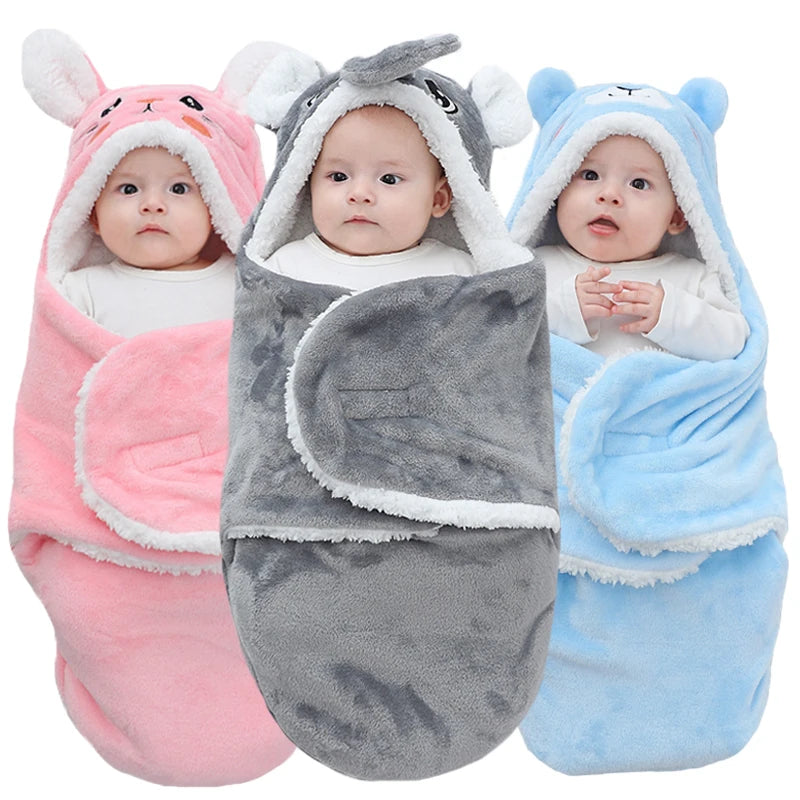 Baby Sleeping Bag – Soft Fleece Wrap Blanket with Cartoon Designs