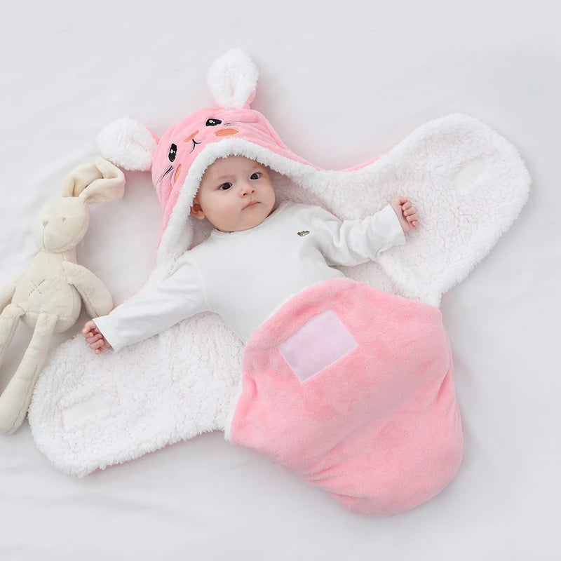 Baby Sleeping Bag – Soft Fleece Wrap Blanket with Cartoon Designs