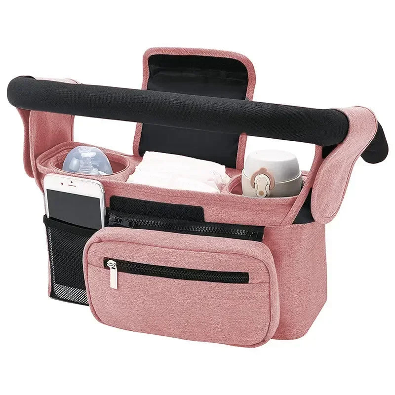 Stroller Organizer Bag – Large Capacity Storage with Phone & Bottle Holders