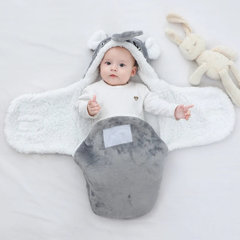 Baby Sleeping Bag – Soft Fleece Wrap Blanket with Cartoon Designs