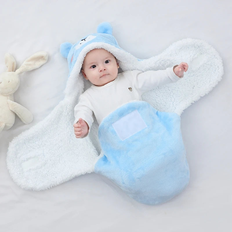 Baby Sleeping Bag – Soft Fleece Wrap Blanket with Cartoon Designs