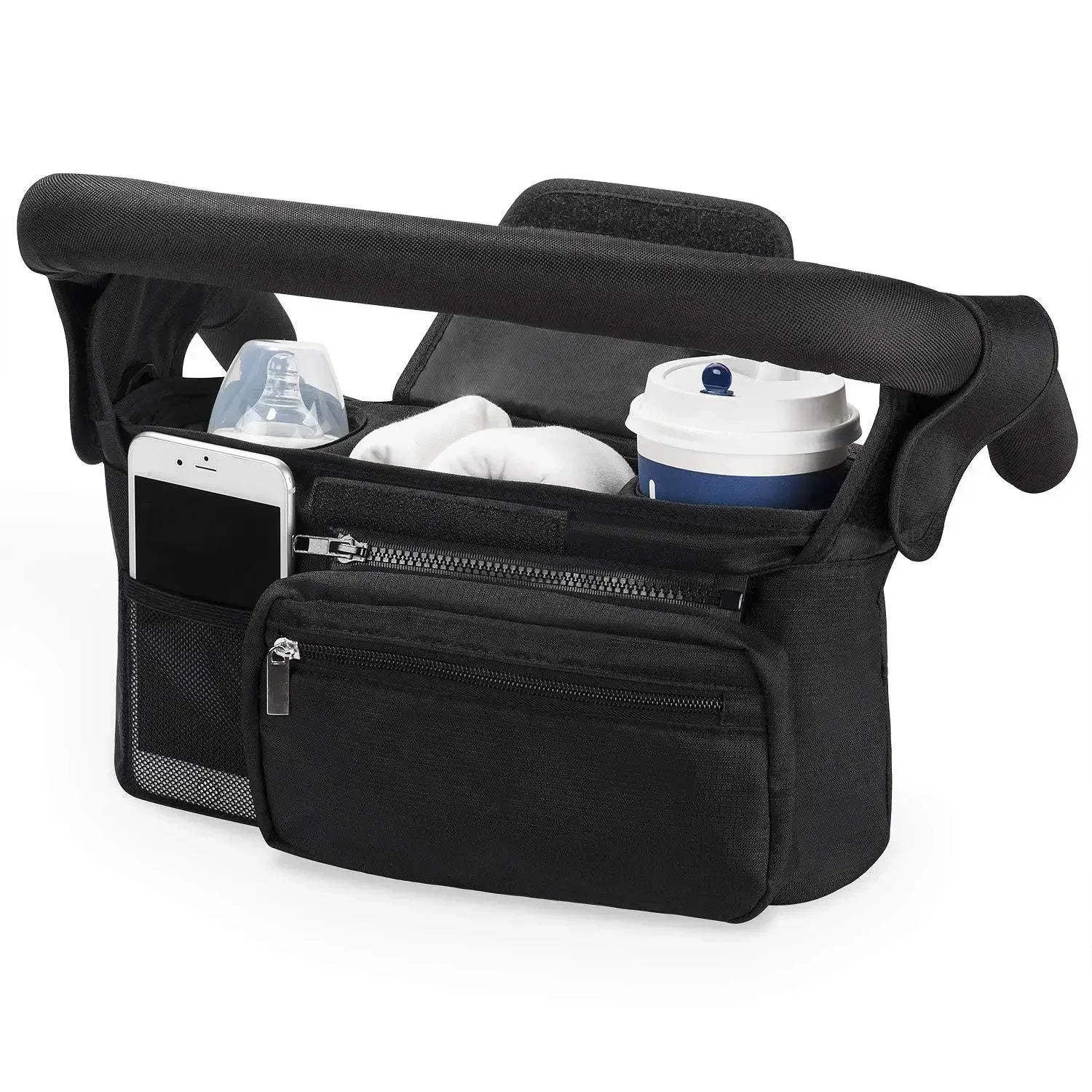 Stroller Organizer Bag – Large Capacity Storage with Phone & Bottle Holders