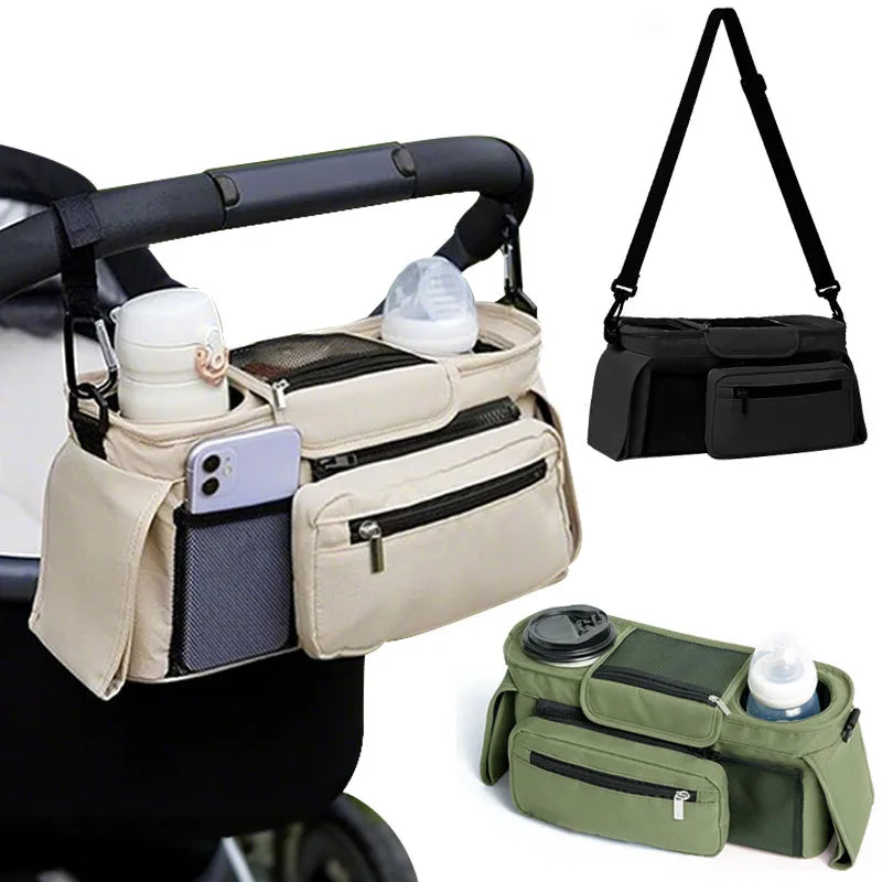 Stroller Organizer Bag – Large Capacity Storage with Phone & Bottle Holders