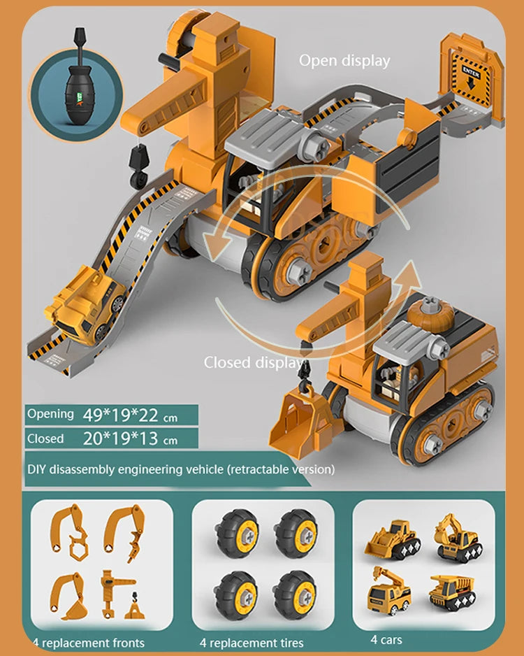 BuildMaster Alloy Construction Fleet – Interactive Take-Apart Trucks