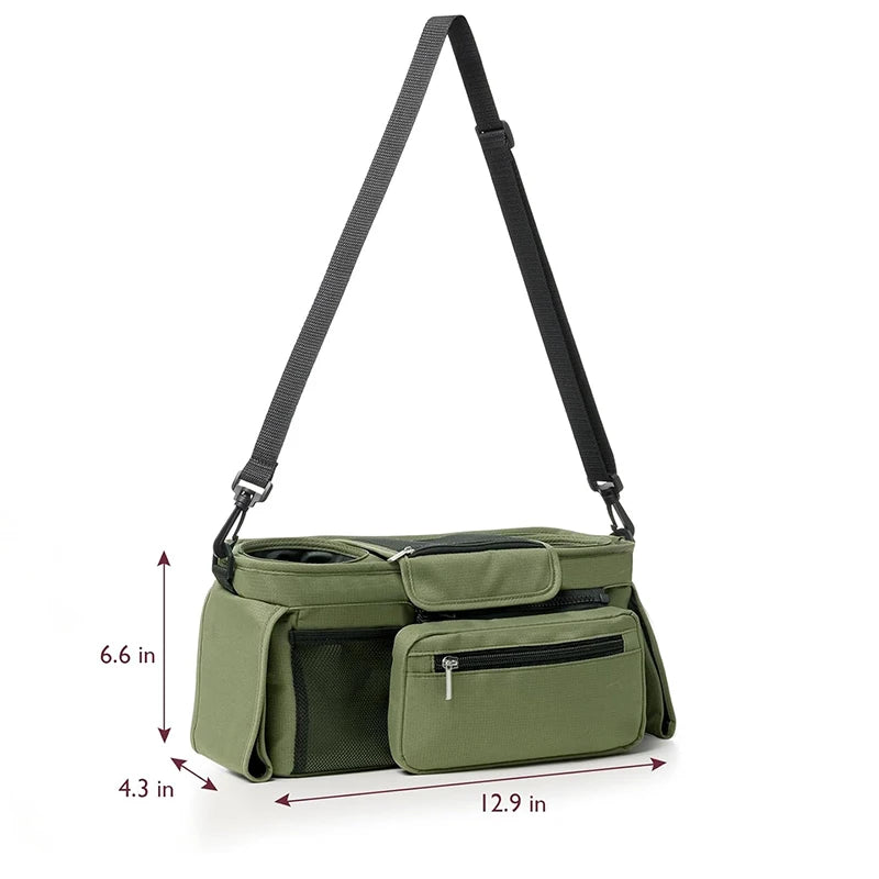 Stroller Organizer Bag – Large Capacity Storage with Phone & Bottle Holders